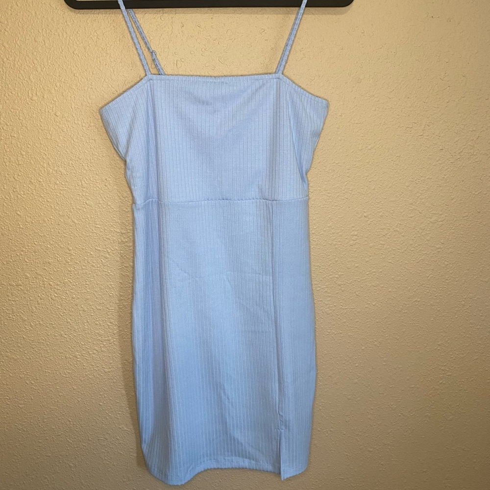 Baby Blue Side Slit Dress